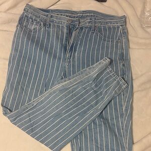 American Eagle Outfitters Light Blue Striped Women's Jeans